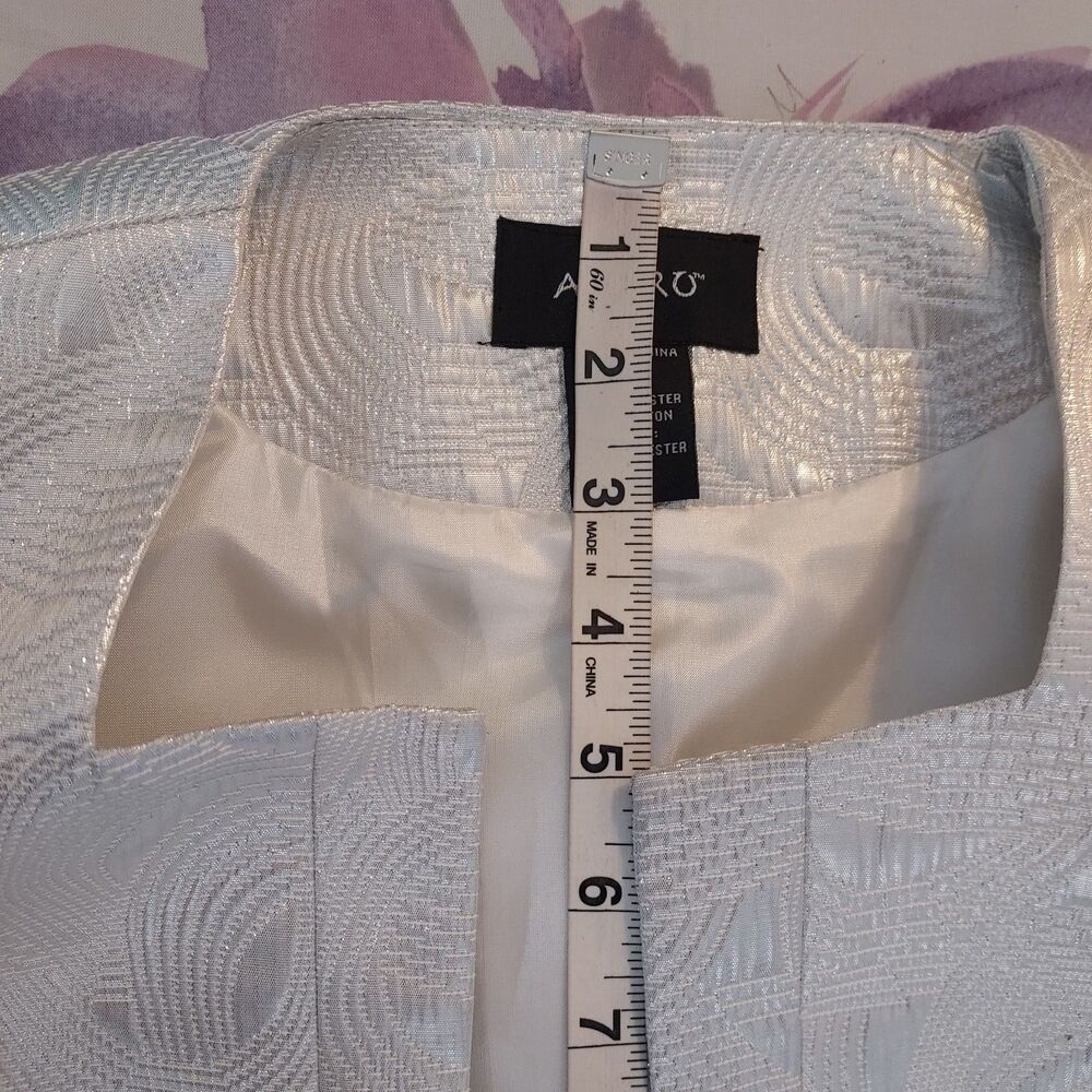 ASHRO Dress Jacket 2pc Set Sz 10 Silver Event Party Church Work Office Fall - Picture 15 of 16